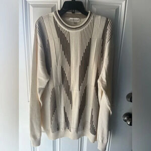 Pronto-Uomo mens Sweater XLT big and tall cream tan